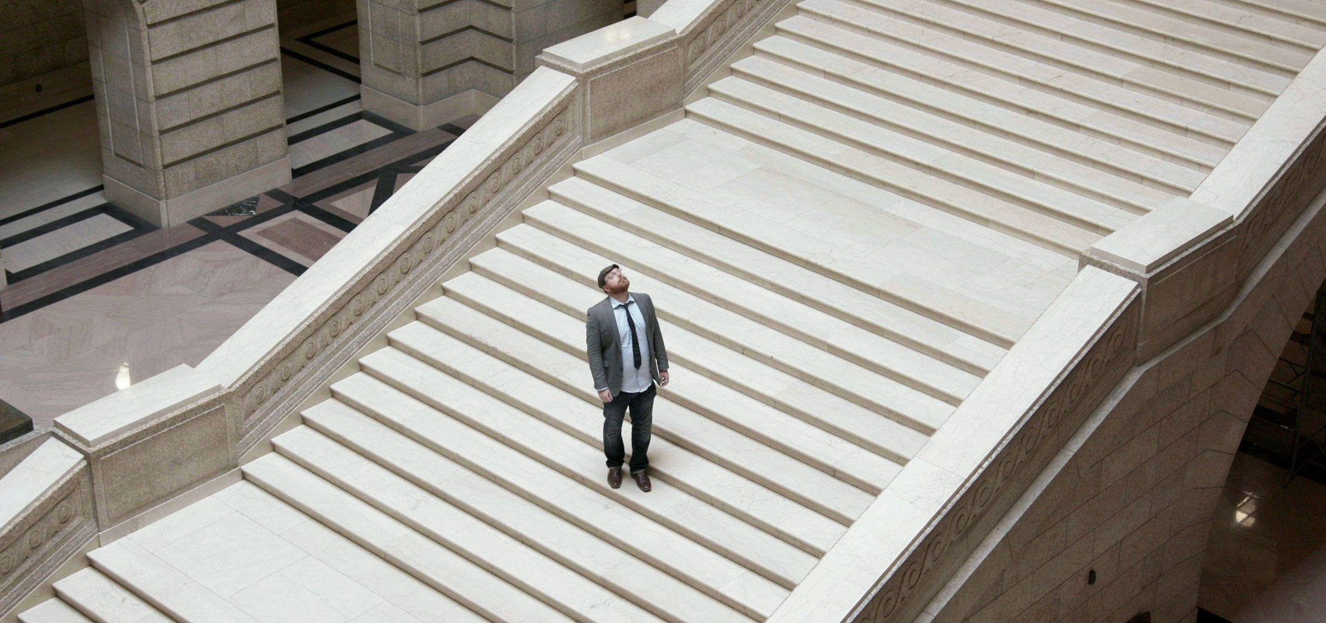 Adam Bunch in the Manitoba Legislative Building